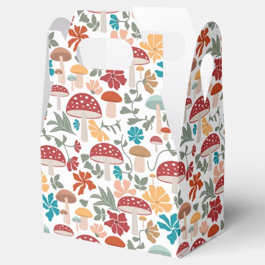 Paddenstoelen & Bloemen Mid Century Modern Patroon Bedankdoosjes (Geopend)