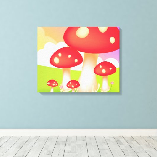 paddenstoelen canvas afdruk (Insitu (Houten vloer))