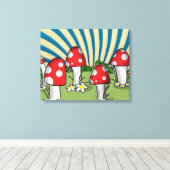 Paddenstoelen Canvas Afdruk (Insitu (Houten vloer))