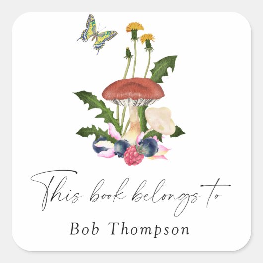 Paddenstoelen - dit boek behoort tot vierkante sticker (Voorkant)