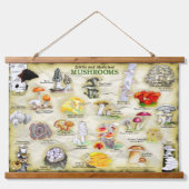 Paddenstoelen (eetbaar en medicinaal) hangend wandkleed (Voorkant)