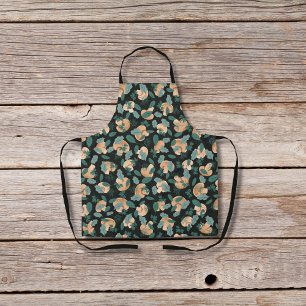 Paddenstoelen en bladgroenten zwart schort