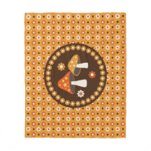 Paddenstoelen en bloemen, met zoete retro