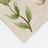 Paddenstoelen en bosbladeren fleece deken (Hoek)