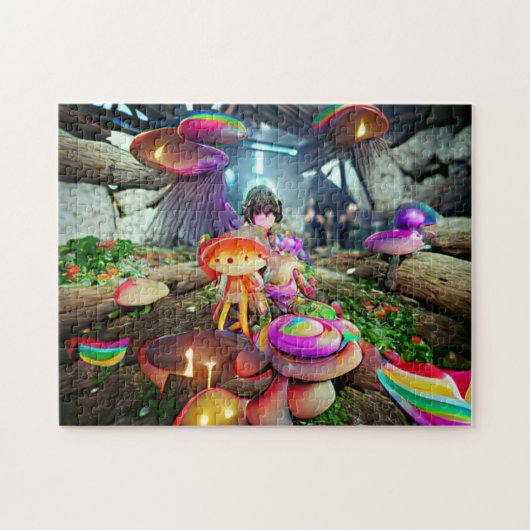 Paddenstoelen en Fairies Puzzle Legpuzzel (Horizontaal)