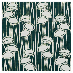 Paddenstoelen En Gras Patroon Stof