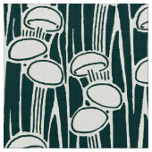 Paddenstoelen En Gras Patroon Stof (Close Up)