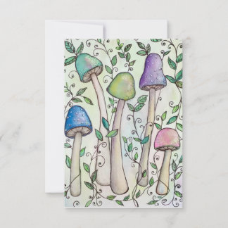 Paddenstoelen en wijnstokken notitiekaartje