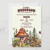 Paddenstoelen fantasierijke herfst bos baby shower kaart (Voorkant)