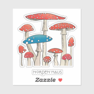 Paddenstoelen Grote 8 "x 8" Custom-Cut Vinyl Stick Sticker