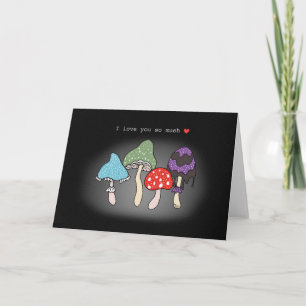 Paddenstoelen Ik hou heel veel van je grappige ver Kaart