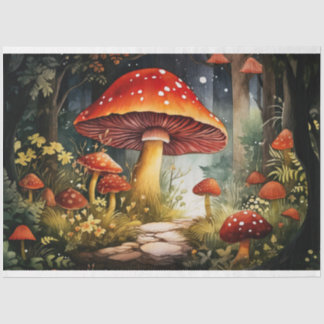 Paddenstoelen in bos 6 Decoupage papier