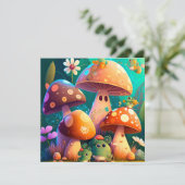 Paddenstoelen in het bos kaart (Staand voorkant)