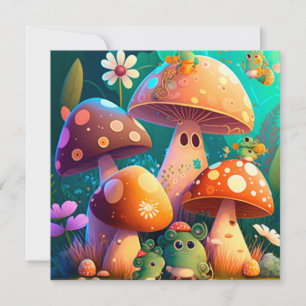 Paddenstoelen in het bos kaart