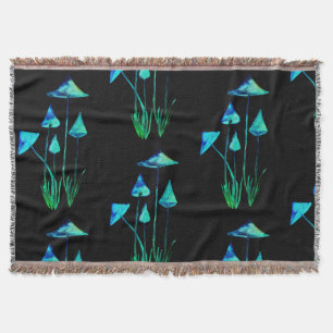 Paddenstoelen in het donker Thow Blanket gloeien Deken