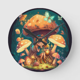 Paddenstoelen in het veld ronde klok