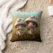 Paddenstoelen in het veld werpen kussen op (Deken)