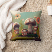 Paddenstoelen in het veld werpen kussen op (Deken)