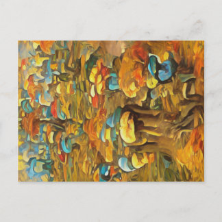 Paddenstoelen in het voorjaarsbos briefkaart