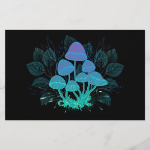 Paddenstoelen in struiken briefpapier