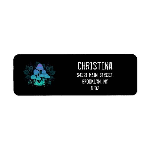 Paddenstoelen in struiken etiket (Voorkant)