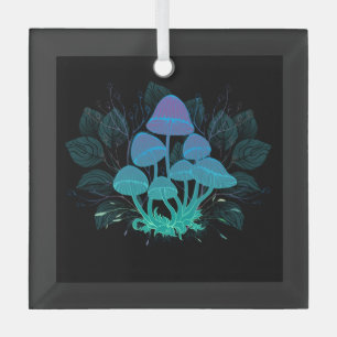 Paddenstoelen in Struiken Glas Ornament