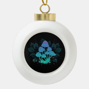 Paddenstoelen in struiken keramische bal ornament