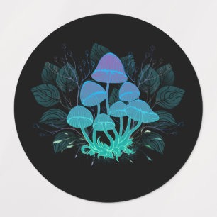 Paddenstoelen in struiken labels