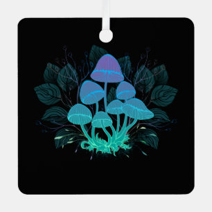 Paddenstoelen in struiken metalen ornament