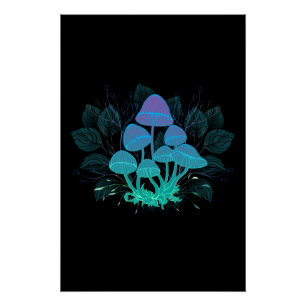 Paddenstoelen in Struiken Perfect Poster