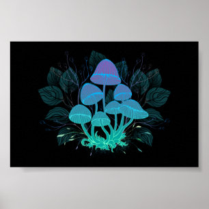 Paddenstoelen in Struiken Poster