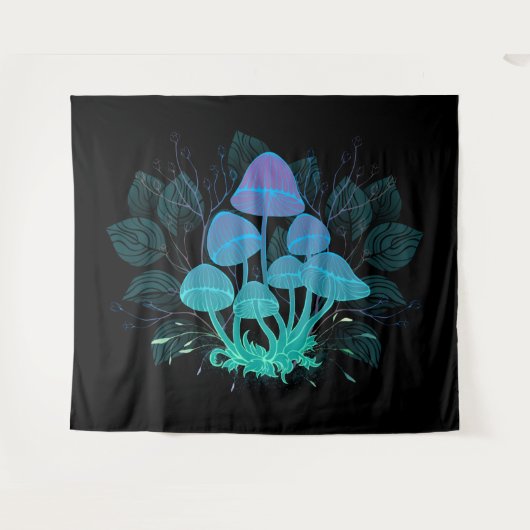 Paddenstoelen in Struiken Wandkleed (Voorkant (horizontaal))