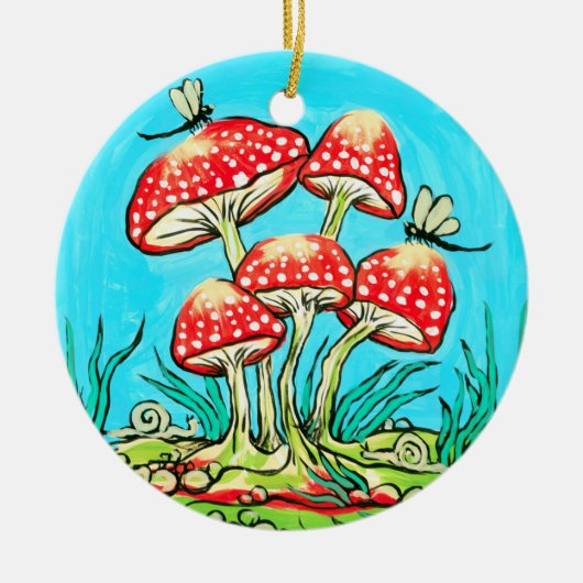 paddenstoelen keramisch ornament (Voorkant)