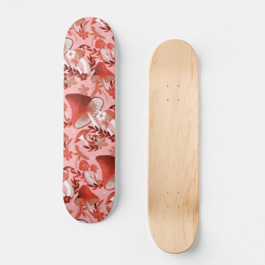 Paddenstoelen Magische roze en rood Skateboard (Voorkant)