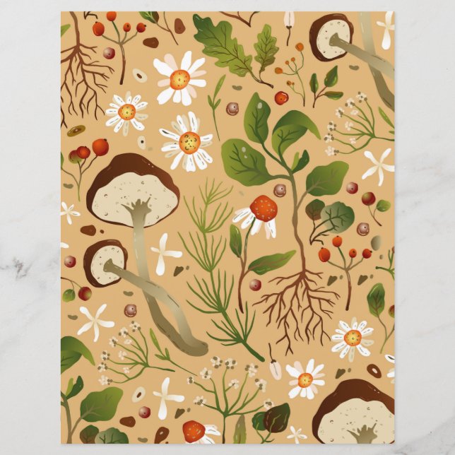 Paddenstoelen, margrietjes en loof (Voorkant)