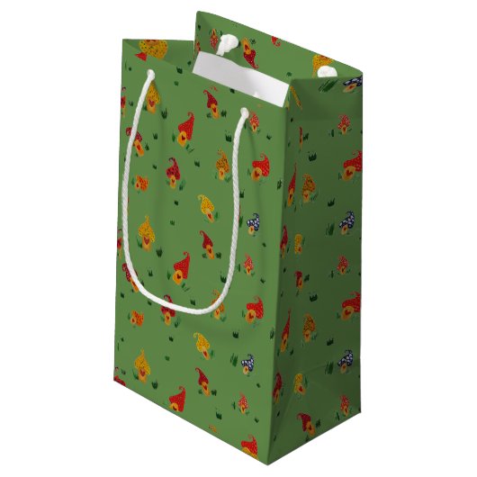 Paddenstoelen met hart Custom Gift Bag - Klein Klein Cadeauzakje (Achterkant Gekanteld)