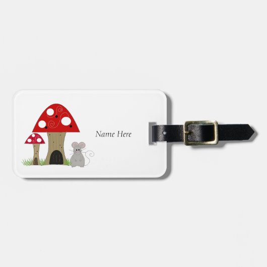 Paddenstoelen met Kleine Muis Bagagelabel (Voorkant horizontaal)