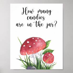 Paddenstoelen - raad eens hoeveel snoepjes poster