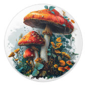 Paddenstoelen Retro Antiek Stijl Keramische Knop (Voorkant)