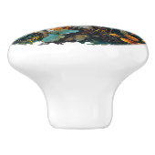 Paddenstoelen Retro Antiek Stijl Keramische Knop (Zijkant)