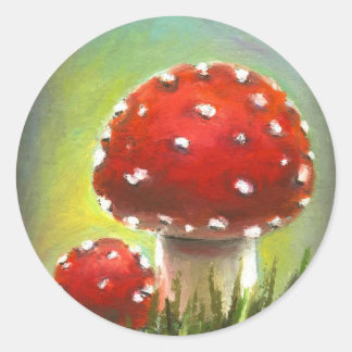 paddenstoelen ronde sticker