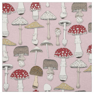 Paddenstoelen roze stof