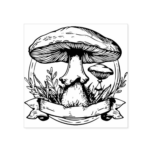 Paddenstoelen Rubberstempel (Afrduk)