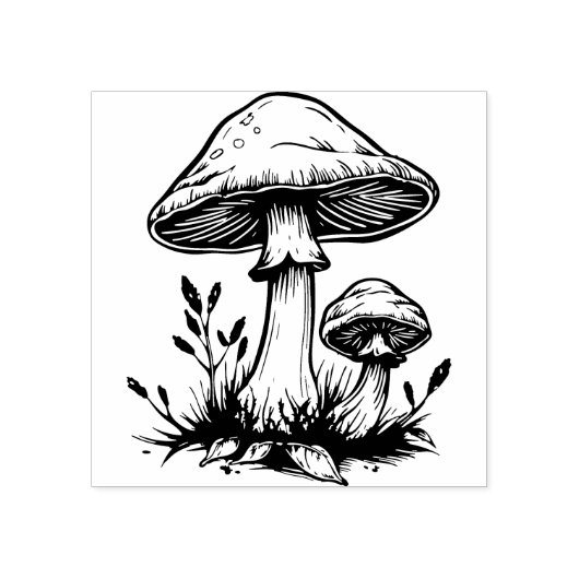 Paddenstoelen Rubberstempel Rubberstempel (Afrduk)