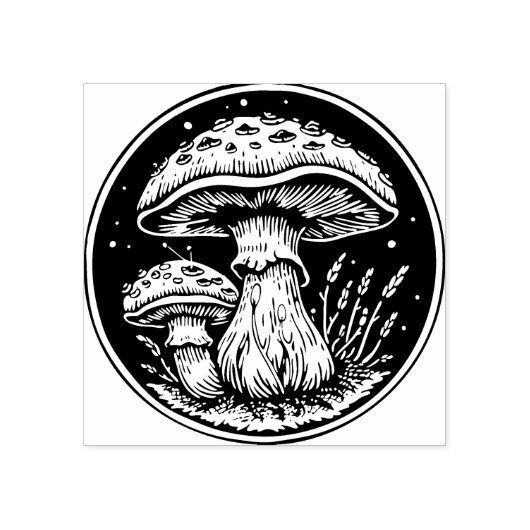 Paddenstoelen Rubberstempel Rubberstempel (Afrduk)
