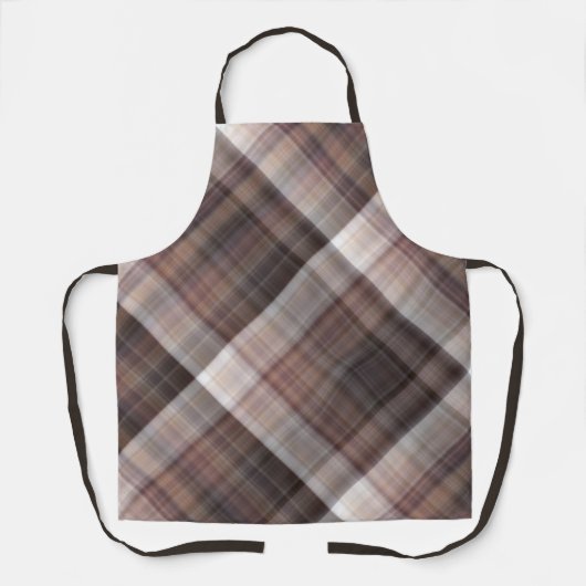 Paddenstoelen rustieke bruin geruite schort (Voorkant)