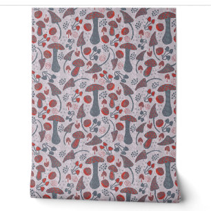Paddenstoelen speciaal patroon ontwerp behang