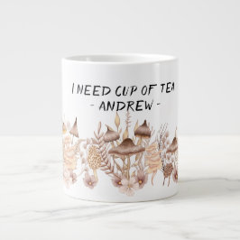 Paddenstoelen thee-mok, mystieke drink, hekserij-m extra grote beker