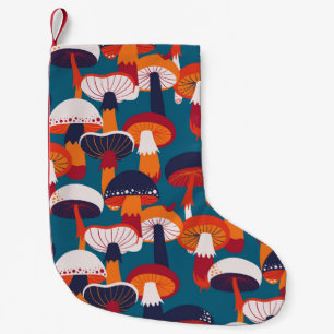 Paddenstoelen variëteit, naadloze illustratie. kleine kerstsok