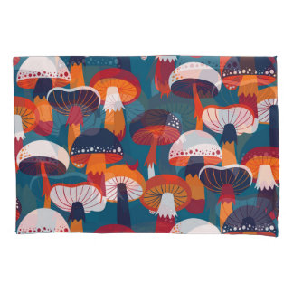 Paddenstoelen variëteit, naadloze illustratie. kussensloop